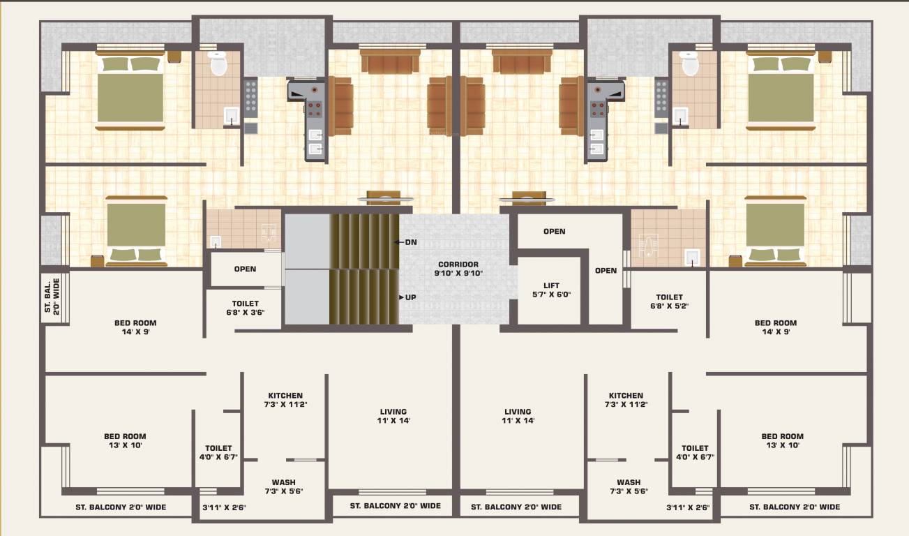  vatika Typical Floor Plan