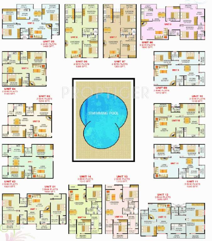 ajantha homes meadows Meadows Cluster Plan from 1st to 4th Floor