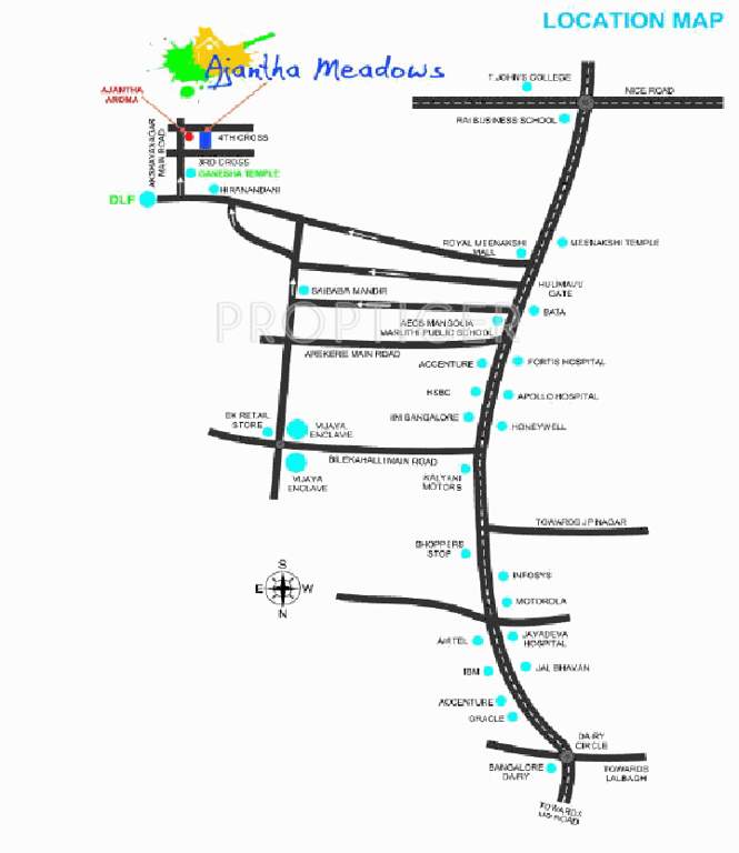 ajantha homes meadows Location Plan