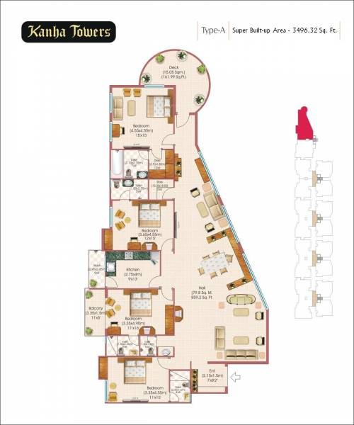  kanha-towers Tower 1 Cluster Plan