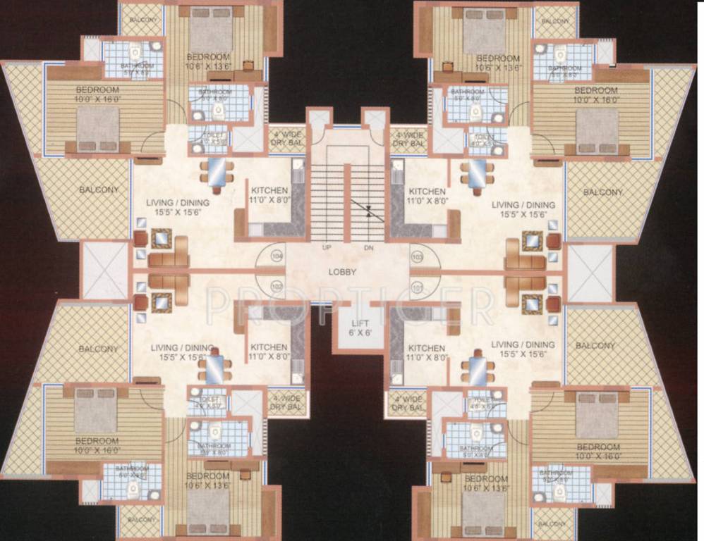 Images for Cluster Plan of Standard Nakshatra Apartment