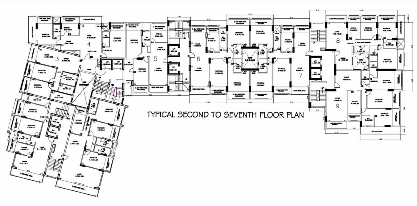 galaxy Block 2 To Block 4 Cluster Plan From 2nd To 7th Floor