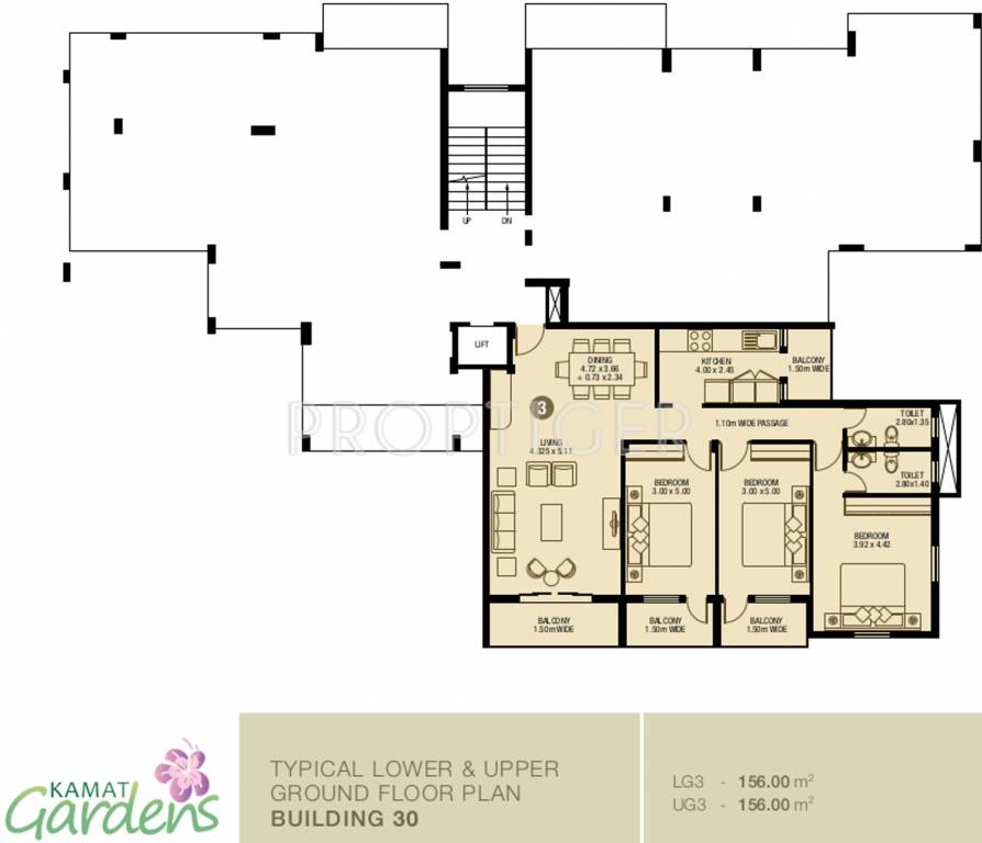 kamat construction pvt ltd gardens Building 30 Ground Floor Cluster Plan