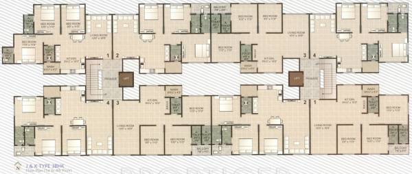  residency Tower J, K Cluster Plan from 1st to 5th Floor
