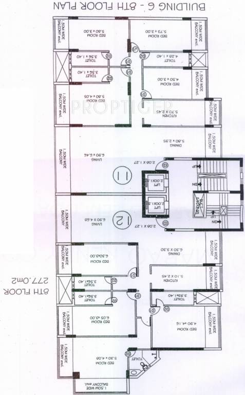 kamat construction pvt ltd marao kenny complex Building 6 Eighth Floor Cluster Plan
