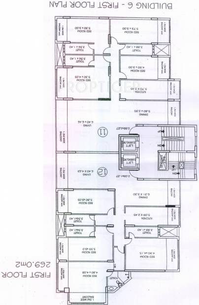kamat-construction-pvt-ltd marao-kenny-complex building 6 First Floor Cluster Plan