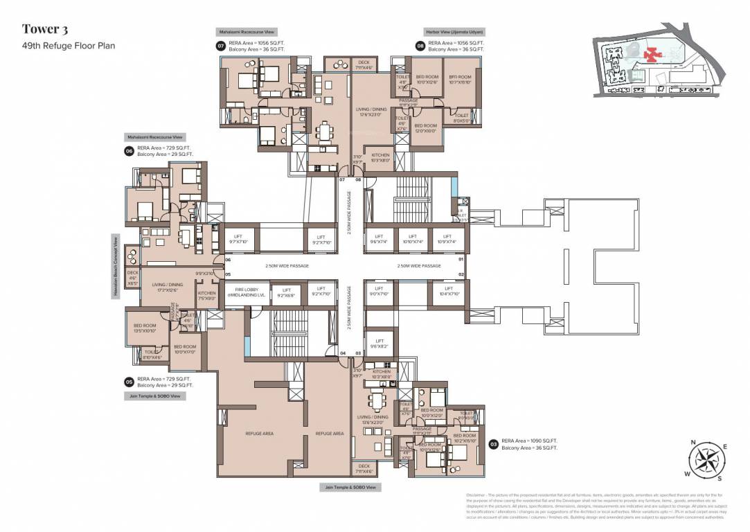 monte south Tower 3 Cluster Plan