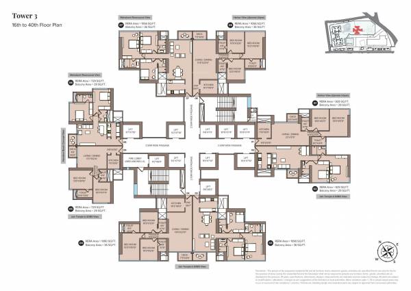 Tower 3 Cluster Plan monte-south Tower 3 Cluster Plan