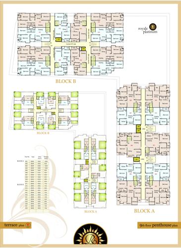  royale-platinum Block A And B Cluster Plan for 9th Floor And Terrace floor