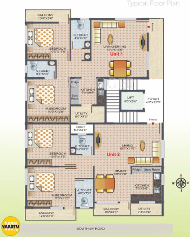 nishitas properties a square A Square Typical Floor Cluster Plan