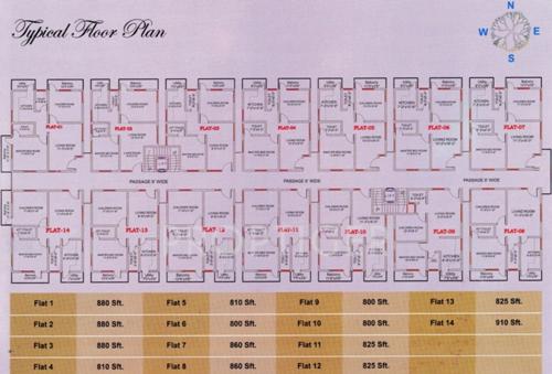 mahaghar-properties pruthvi-residency Pruthvi Residency Cluster Plan from 1st to 4th Floor