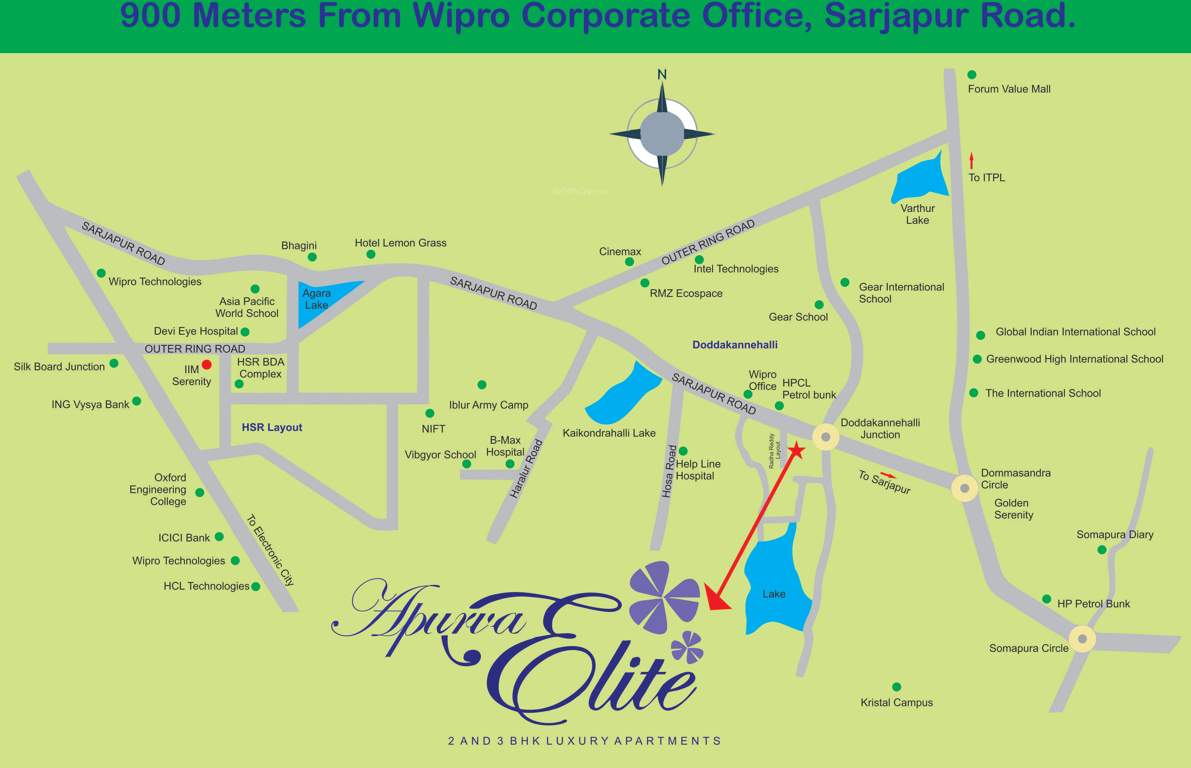  apurva elite Images for Location Plan of Purva Apurva Elite