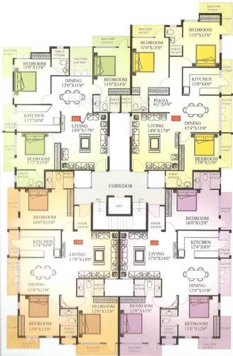 mounica-builders pradham-grand Pradham Grand Cluster Plan for 1st Floor