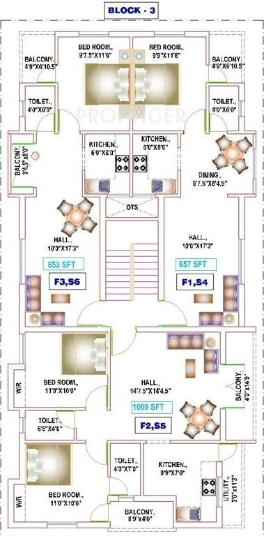 yogi builders merinaa Block 3 Cluster Plan from 1st to 2nd Floor
