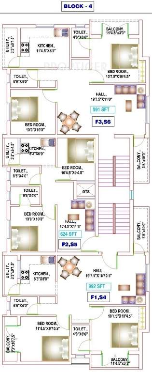 yogi builders merinaa Block 4 Cluster Plan from 1st to 2nd Floor