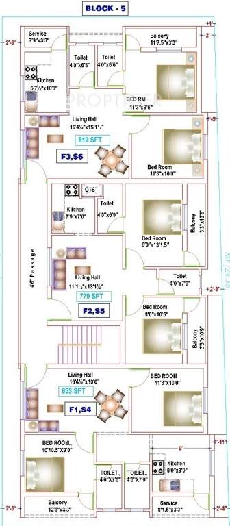 yogi builders merinaa Block 5 Cluster Plan from 1st to 2nd Floor