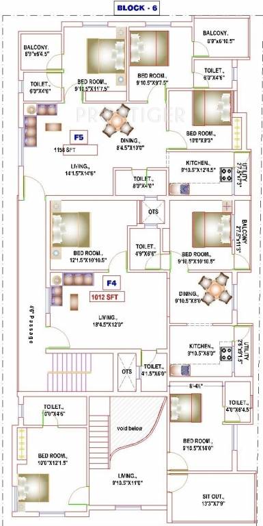 yogi builders merinaa Block 6 Cluster Plan for 2nd Floor
