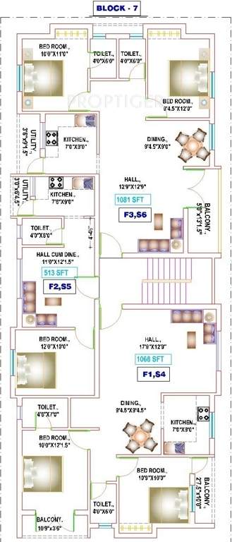 yogi builders merinaa Block 7 Cluster Plan from 1st to 2nd Floor