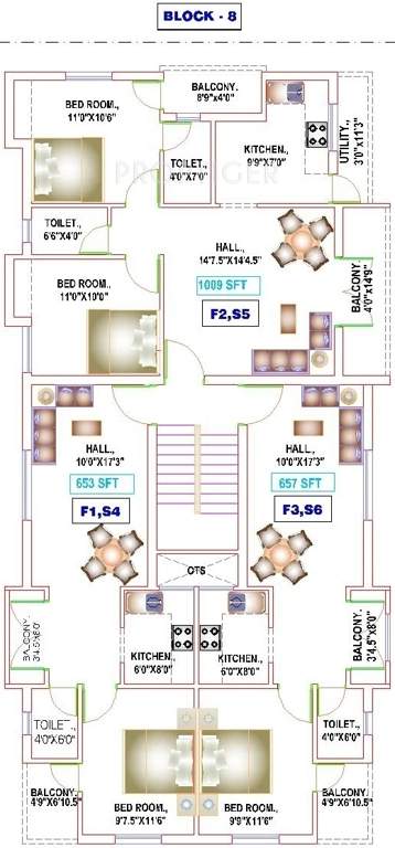 yogi builders merinaa Block 8 Cluster Plan from 1st to 2nd Floor