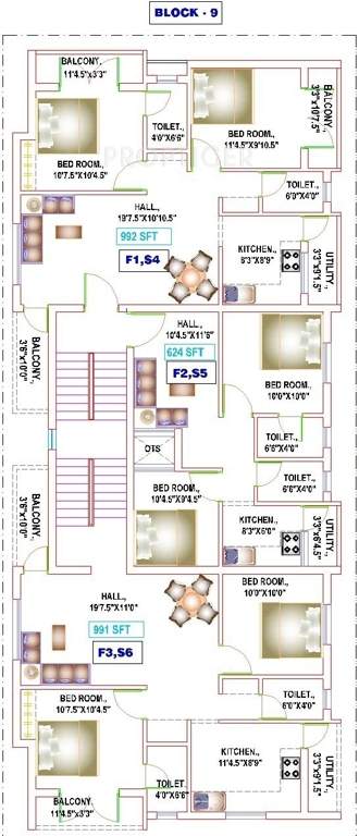 yogi builders merinaa Block 9 Cluster Plan from 1st to 2nd Floor