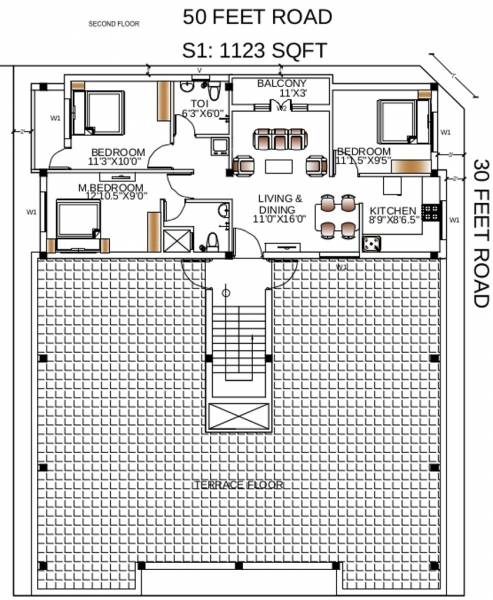 Radha Nagar Cluster Plan for 2nd Floor anu-builders radha-enclave Radha Nagar Cluster Plan for 2nd Floor