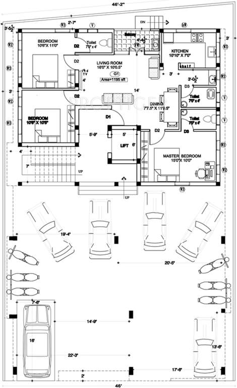 anu builders sai narmadha flats Sai Narmadha Flats Cluster Plan for Ground Floor