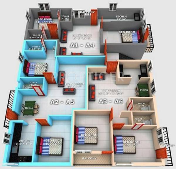 anu-builders suseela-nagar Suseela Nagar Cluster Plan for 2nd Floor