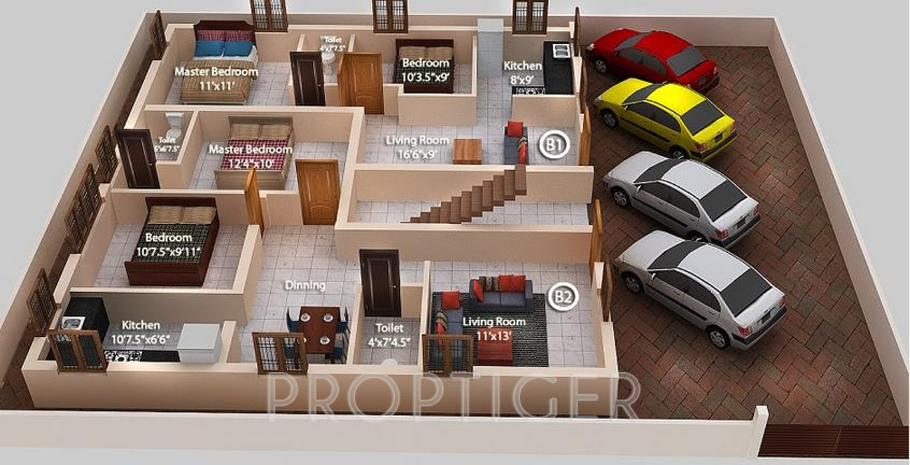 anu builders suseela nagar Suseela Nagar Cluster Plan for Ground Floor