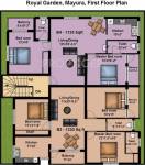anu-builders mayura-flats Block A & B First Floor Cluster Plan