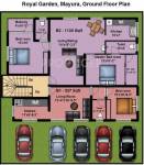 anu-builders mayura-flats Block A & B Ground Floor Cluster Plan