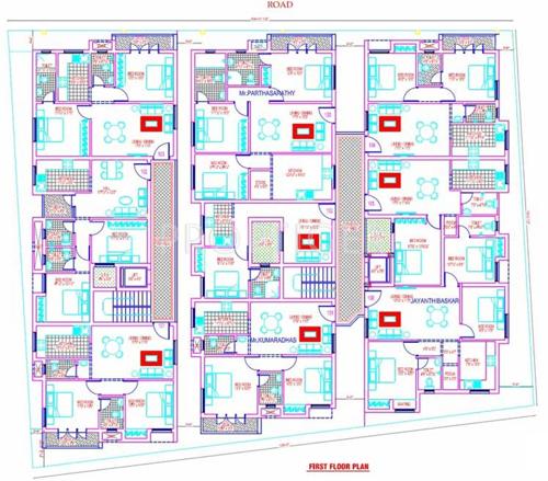 shri-prithiyangira-structurals-private-limited anirudh Block A And B Cluster Plan for 1st Floor