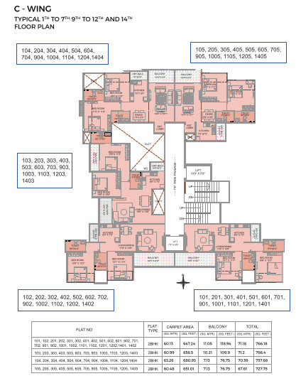 Wing C Typical Cluster Plan alcinia Wing C Typical Cluster Plan