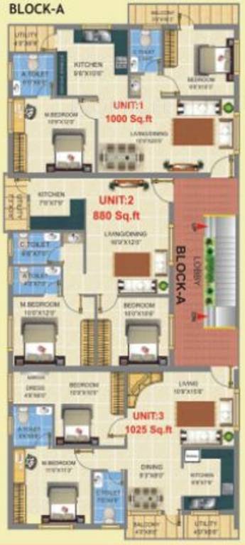 gk shelters gk pearl Block A Typical Floor Cluster Plan