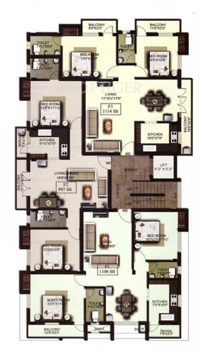 amraa-properties grandeur Amraa's Grandeur Cluster Plan from 1st to 2nd Floor