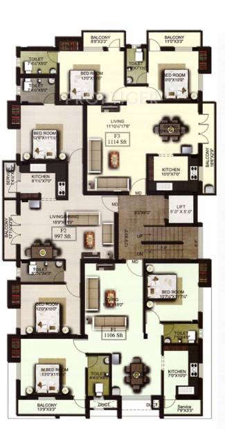 amraa-properties grandeur Pasha's Grandeur Cluster Plan from 1st to 2nd Floor