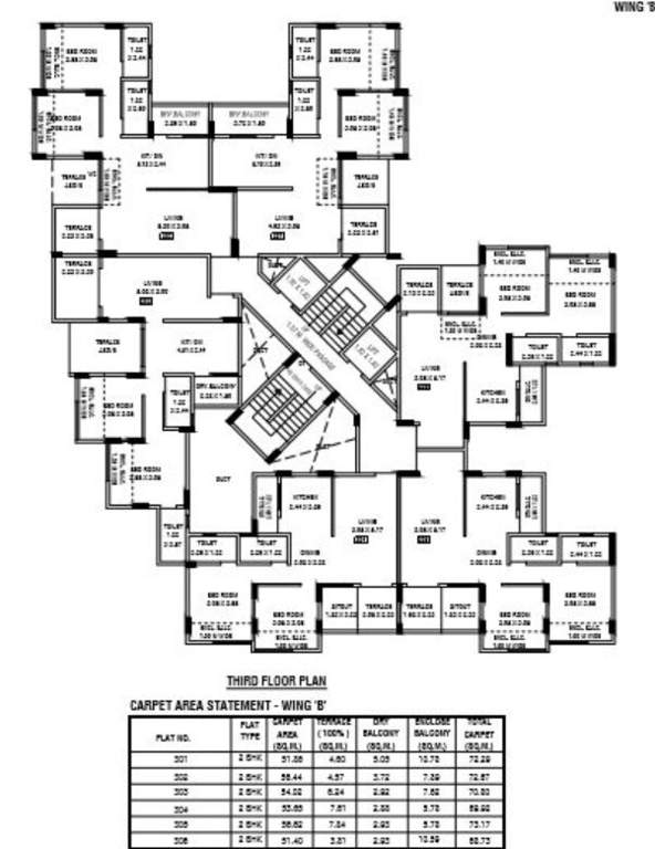  av whistling winds Building B Cluster Plan for 3rd Floor
