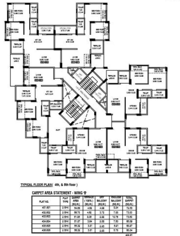  av whistling winds Building B Cluster Plan from 4th to 8th Floor