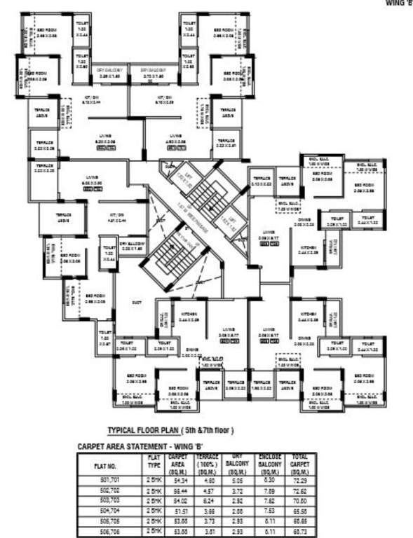  av whistling winds Building B Cluster Plan from 5th to 7th Floor