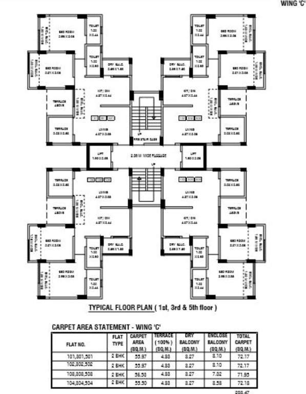  av whistling winds Building C Cluster Plan from 1st to 7th Floor