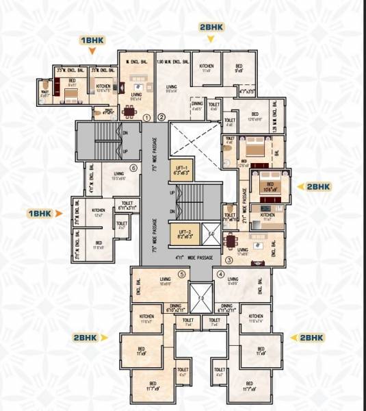  gp-complex-building-no-2 Wing A & B Cluster Plan