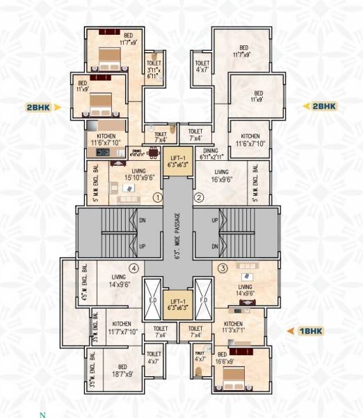  gp-complex-building-no-2 Wing A & B Cluster Plan