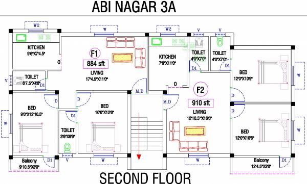 kb-constructions neha-netra Block 3A Cluster Plan for 2nd Floor