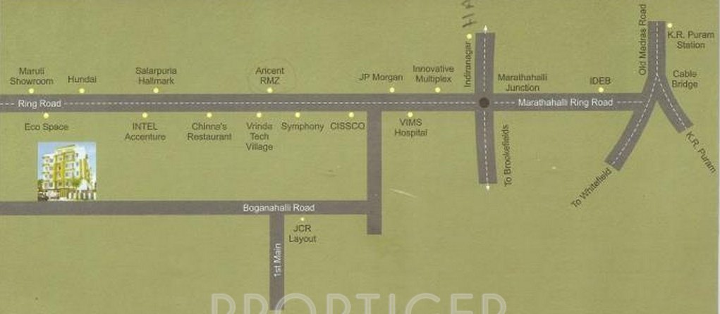 sree mali properties sri paradise Location Plan