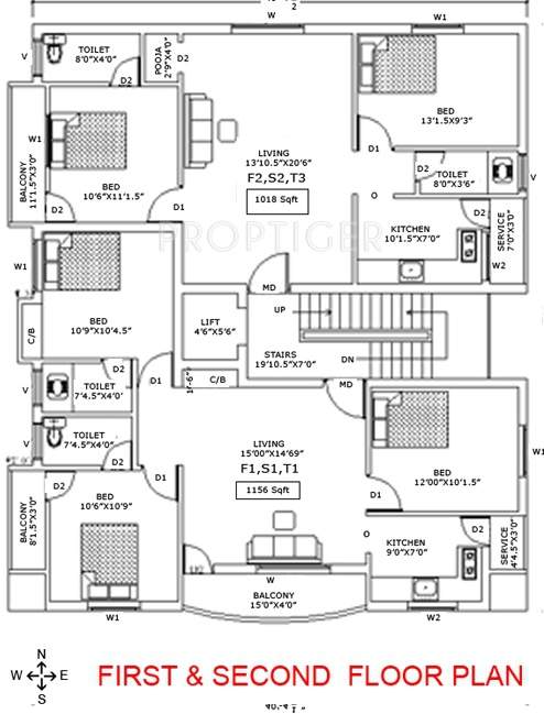 egb builders west mambalam West Mambalam Cluster Plan for 1st & 2nd Floor