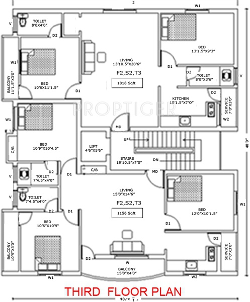 egb builders west mambalam West Mambalam Cluster Plan for 3rd Floor