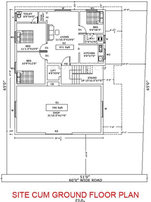 egb builders west mambalam West Mambalam Cluster Plan for Ground Floor