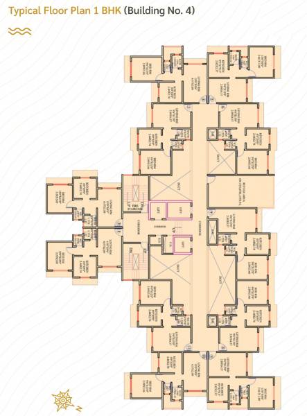  riverview-classic Classic Cluster Plan for Typical 1BHK Floor
