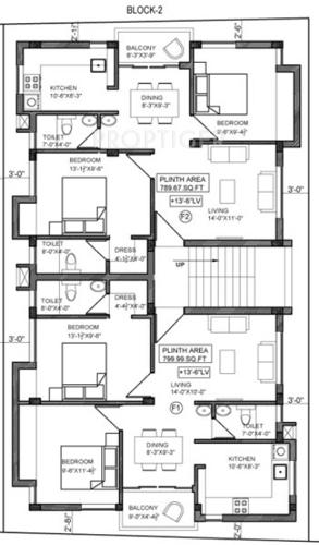 Block 2 Cluster Plan for 1st Floor graha-promoters srihari-flats Block 2 Cluster Plan for 1st Floor