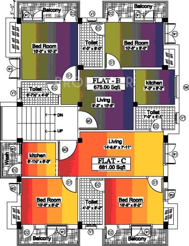 rakshaa-builders viking Viking Cluster Plan for 1st Floor