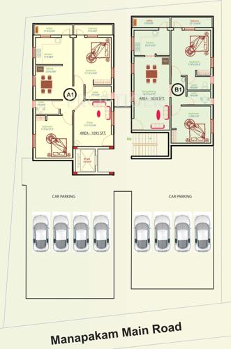 sbb-homes thirumala-apartments Block A,B Cluster Plan for ground Floor